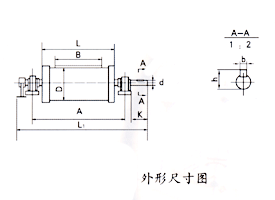 CTZ中场强永磁滚筒外形尺寸图